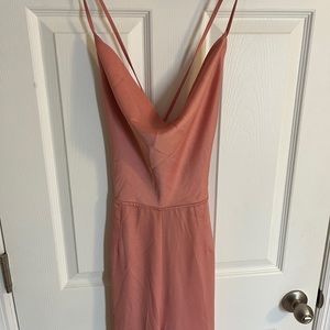 Superdown pink satin jumpsuit